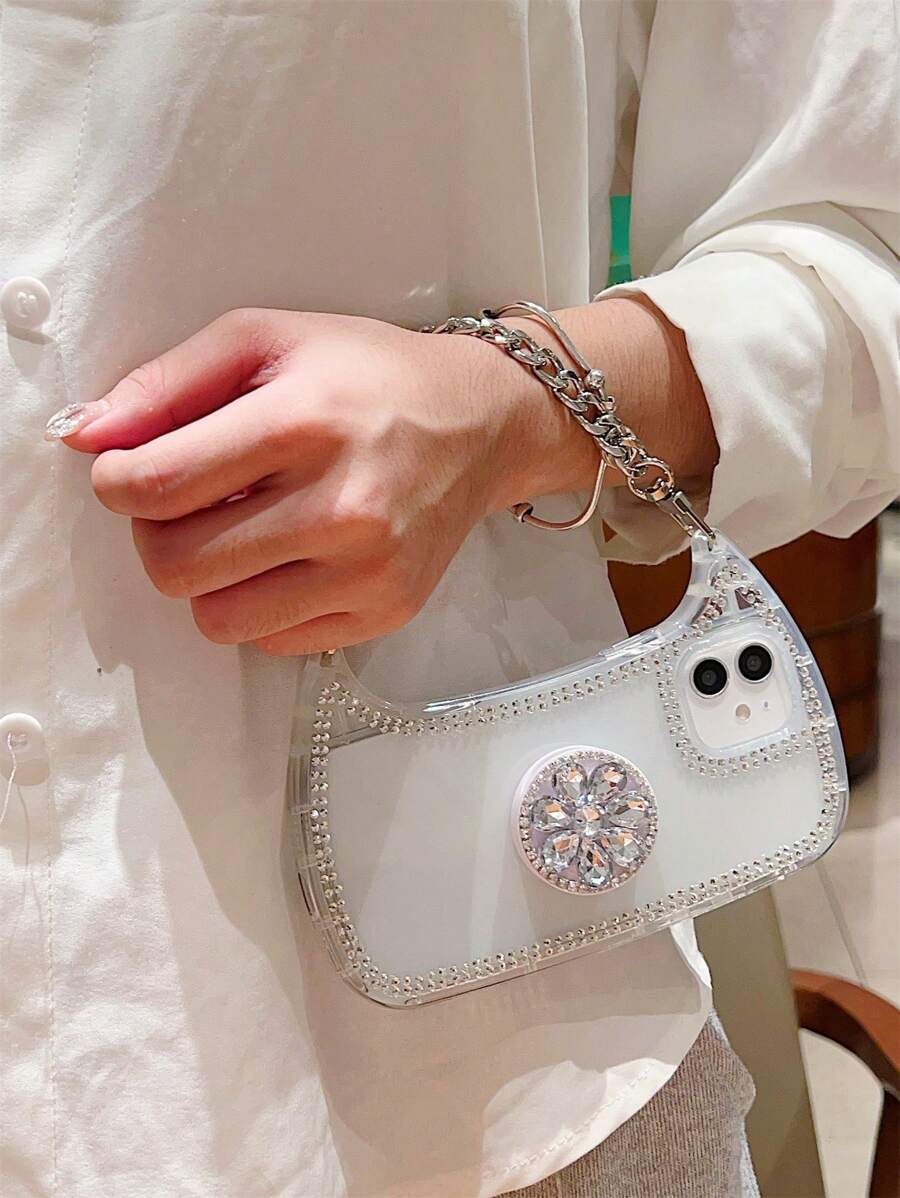 Transparent Diamond Clutch Bag IPhone Case Holder