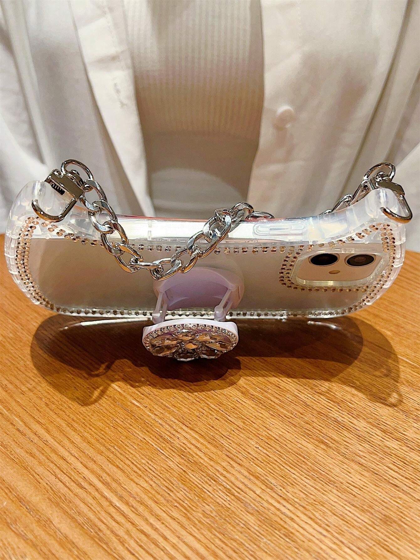 Transparent Diamond Clutch Bag IPhone Case Holder