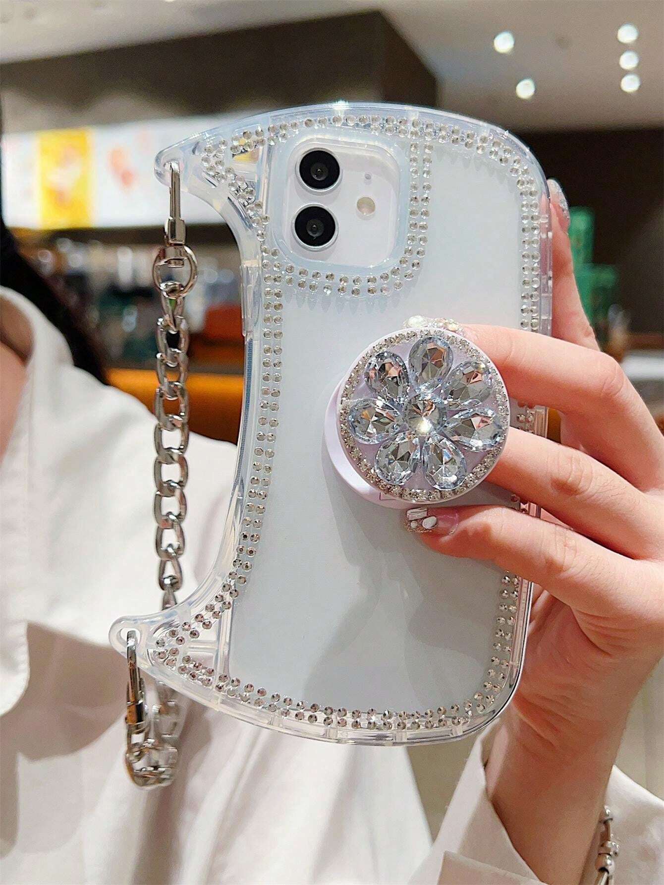 Transparent Diamond Clutch Bag IPhone Case Holder