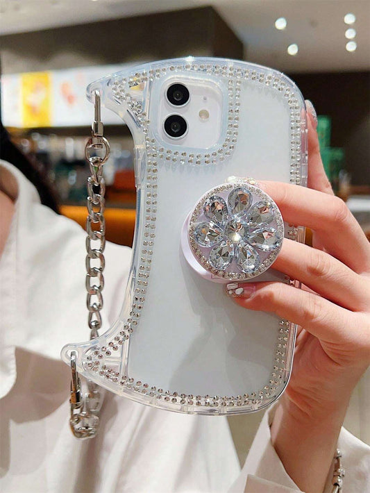 Transparent Diamond Clutch Bag IPhone Case Holder