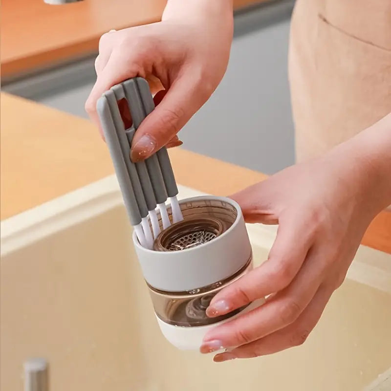 (PACK OF 2) Versatile Cleaning Brush for Keyboards, Cup Lids & More