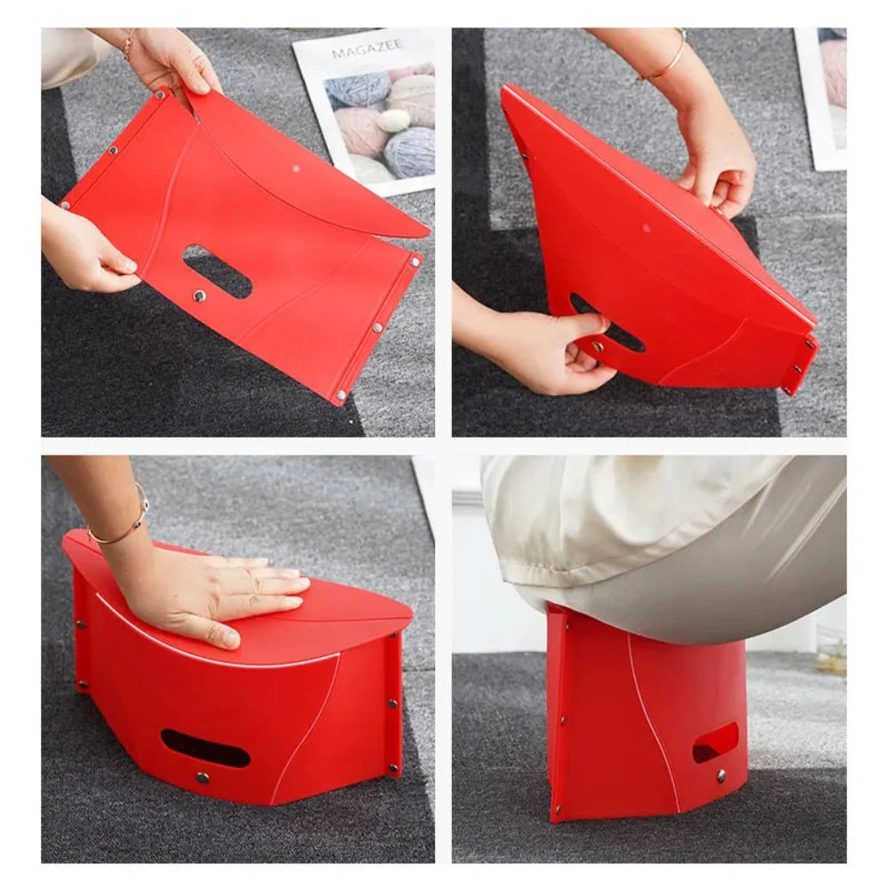 Household plastic Bag With folding stool