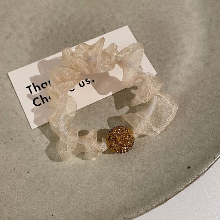 Elegant Rhinestone Mesh Hair Ties (pack of 2)