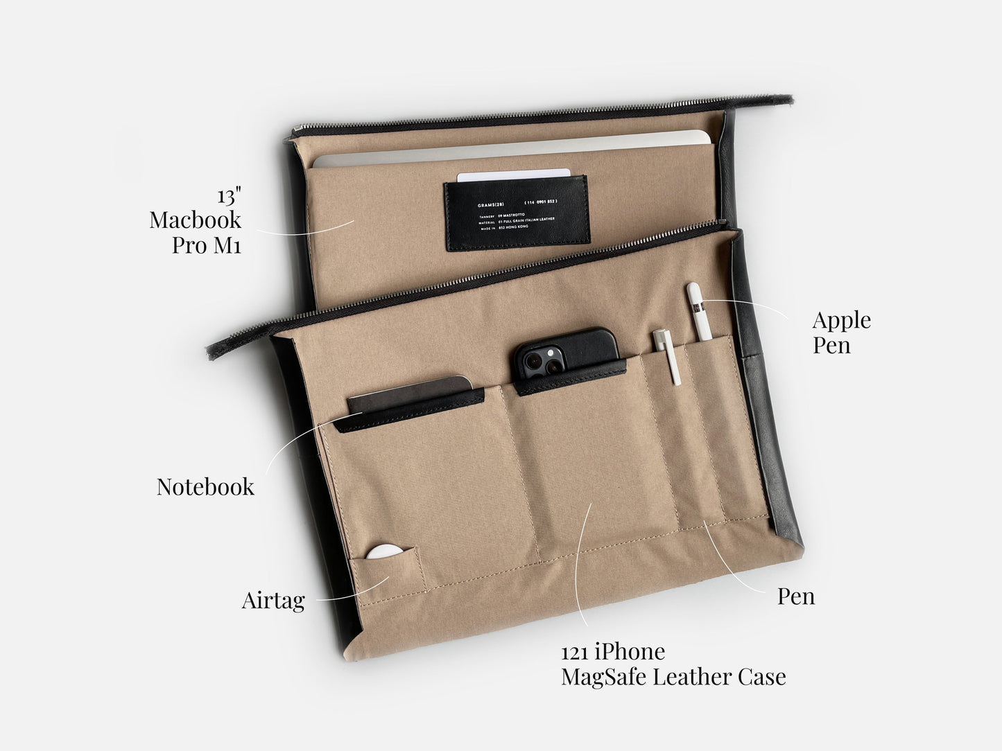 Leather Folio Laptop Bag
