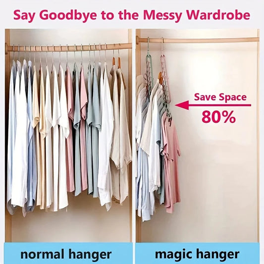 Heavy-Duty Foldable Plastic Hangers with 9 Holes