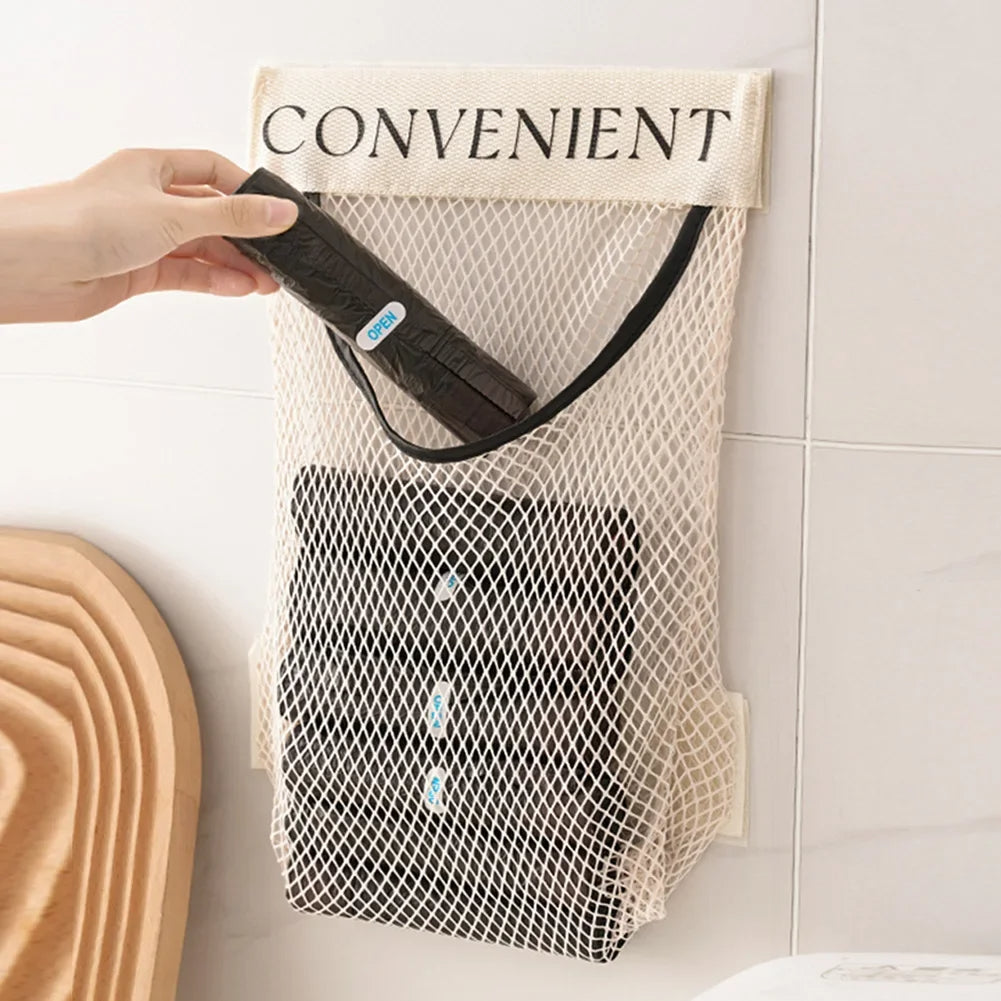 Wall Mount Mesh Garbage Bag Holder