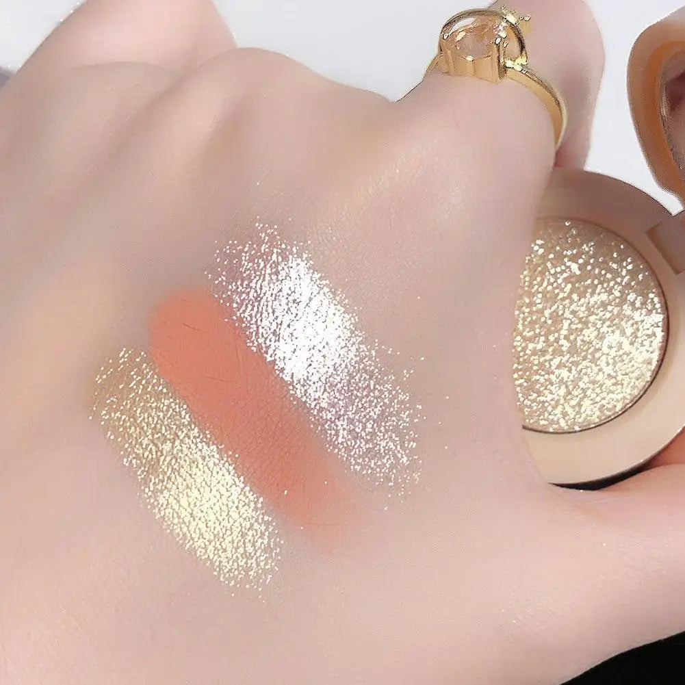 3 In 1 Matte Highlighter Blush Palette Pearly Blush