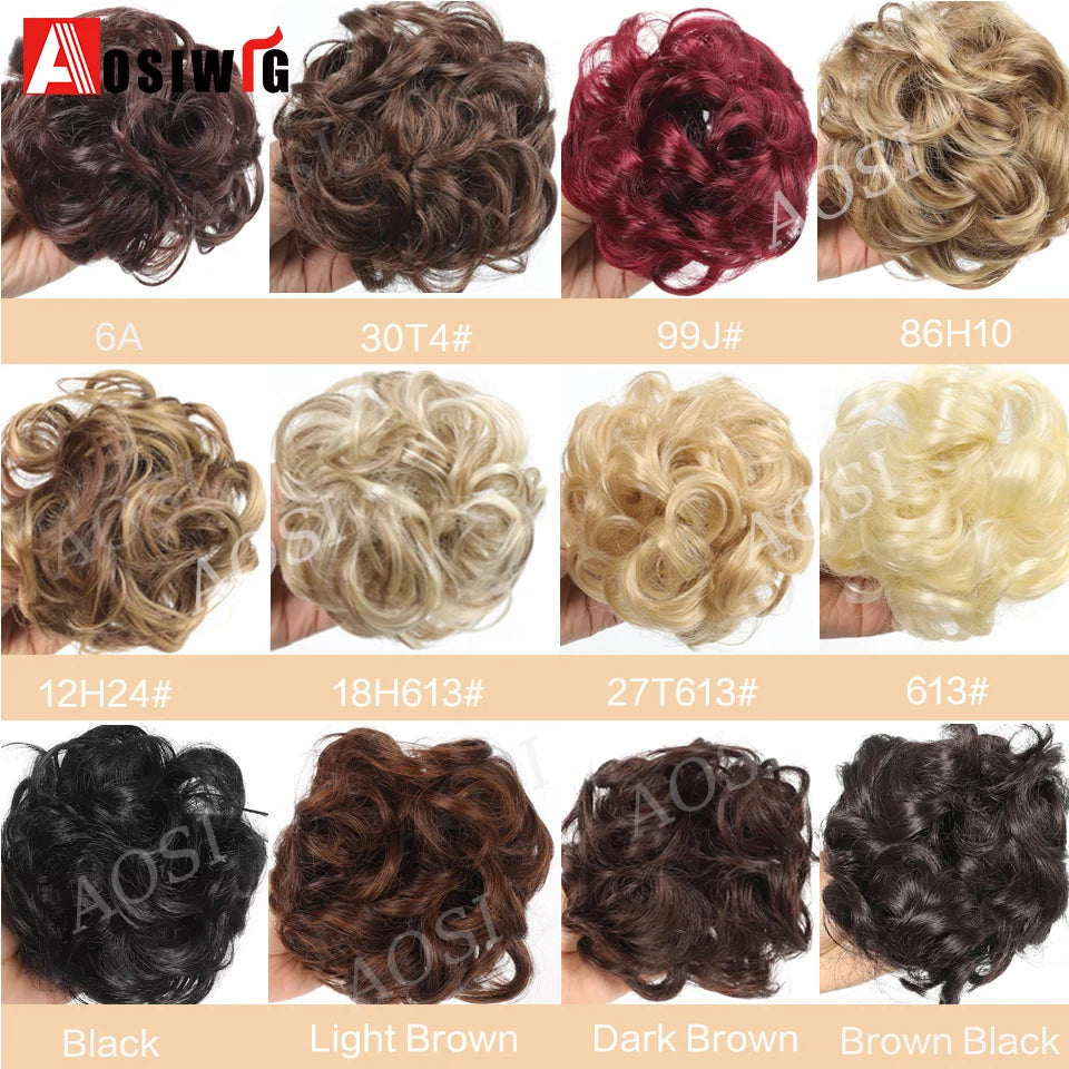 Synthetic Chignon Messy Bun Claw Clip