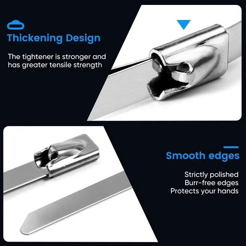 🔩304 Stainless Steel Cable Ties: Heavy-Duty, Secure & Weatherproof for Industrial & Outdoor Use