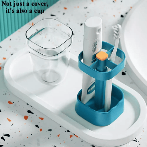 Toothbrush Holder with Cup Cover