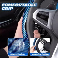Carbon Fiber Silicone Anti-Slip Car Steering Wheel Cover Universal Fit!