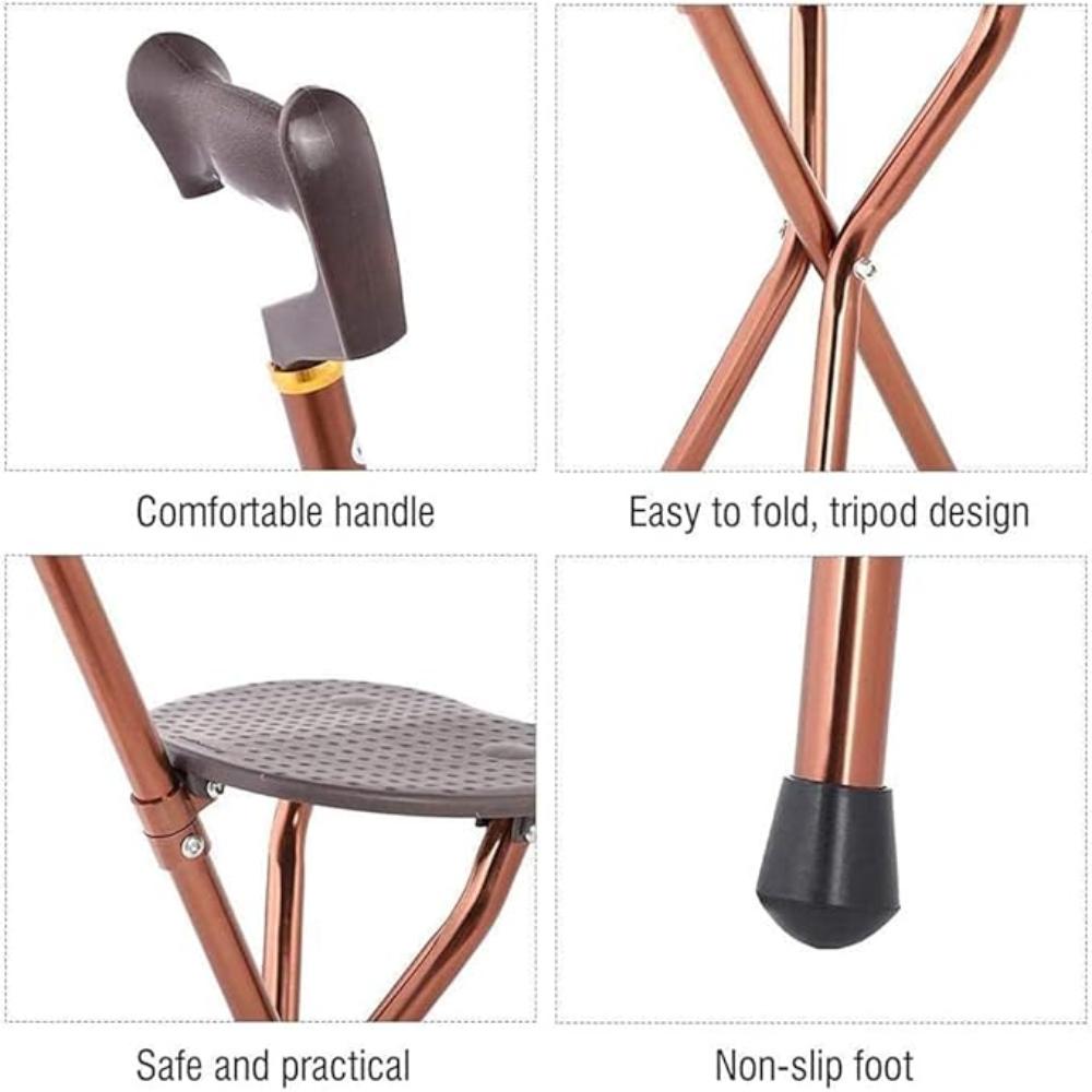 Foldable Chair with Support Stick