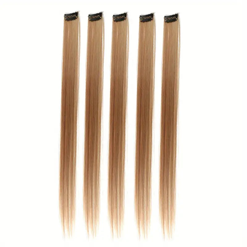 10Pc Colored Highlight Synthetic Hair Extensions