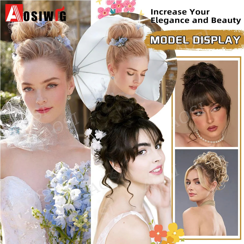 Synthetic Chignon Messy Bun Claw Clip