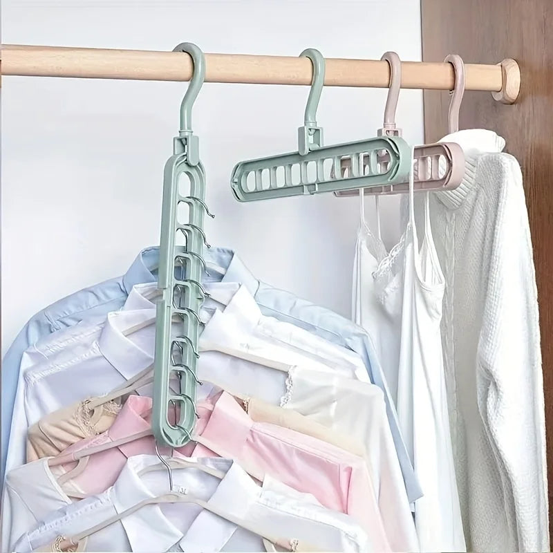 Heavy-Duty Foldable Plastic Hangers with 9 Holes