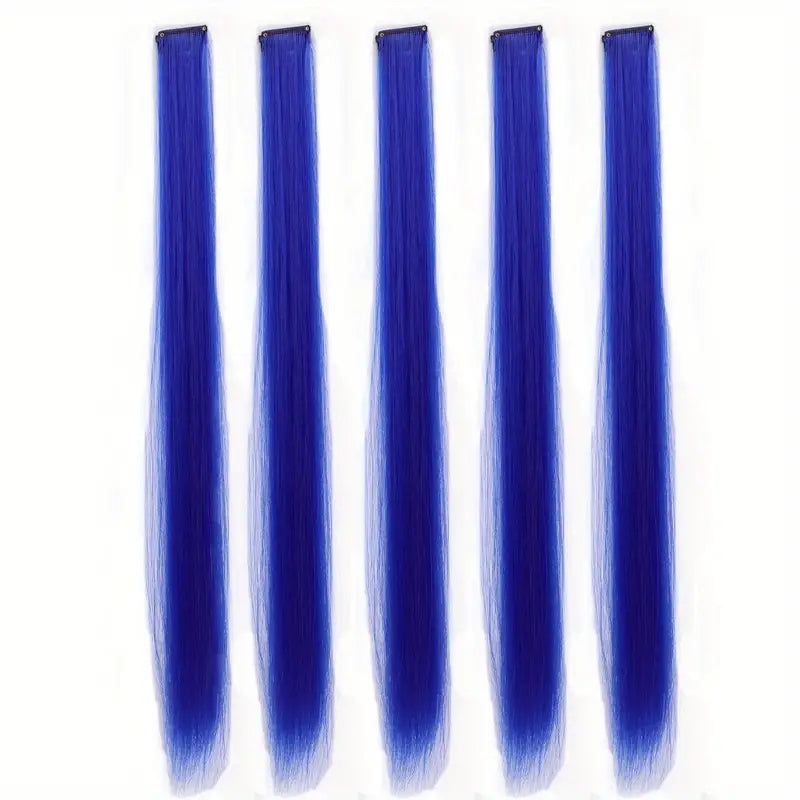 10Pc Colored Highlight Synthetic Hair Extensions