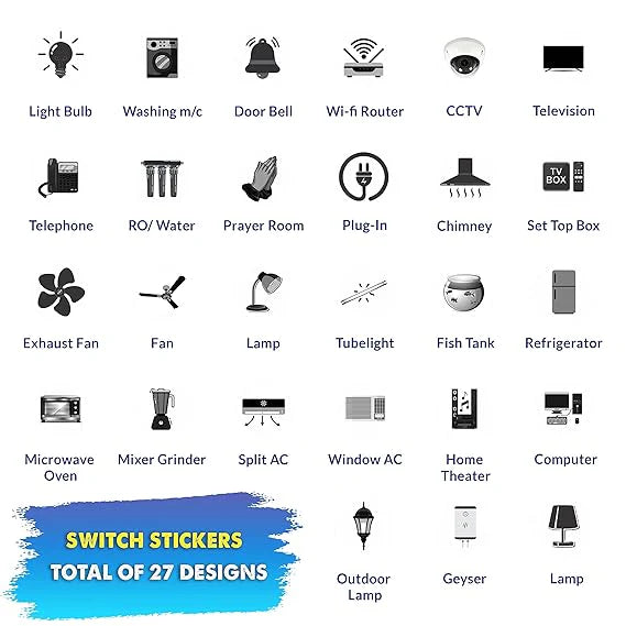Switch Sticker For for Electric Board ( Pack of 5 sheets )