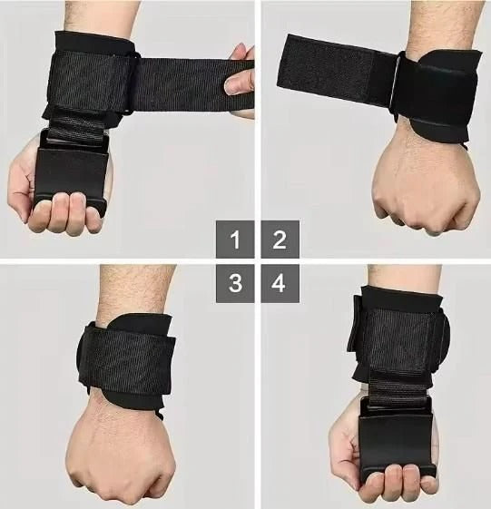 Weight Lifting Rod Hooks Wrist Support ( pair of 1 )