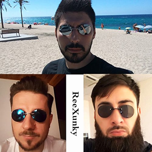 ULTRALIGHT RIMLESS RETRO ROUND CLIP ON NOSE SUNGLASSES