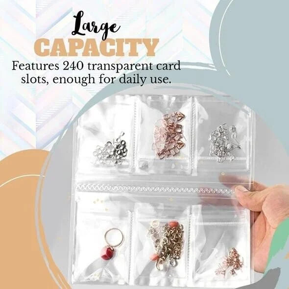 TRANSPARENT JEWELLERY STORAGE BOOK SET