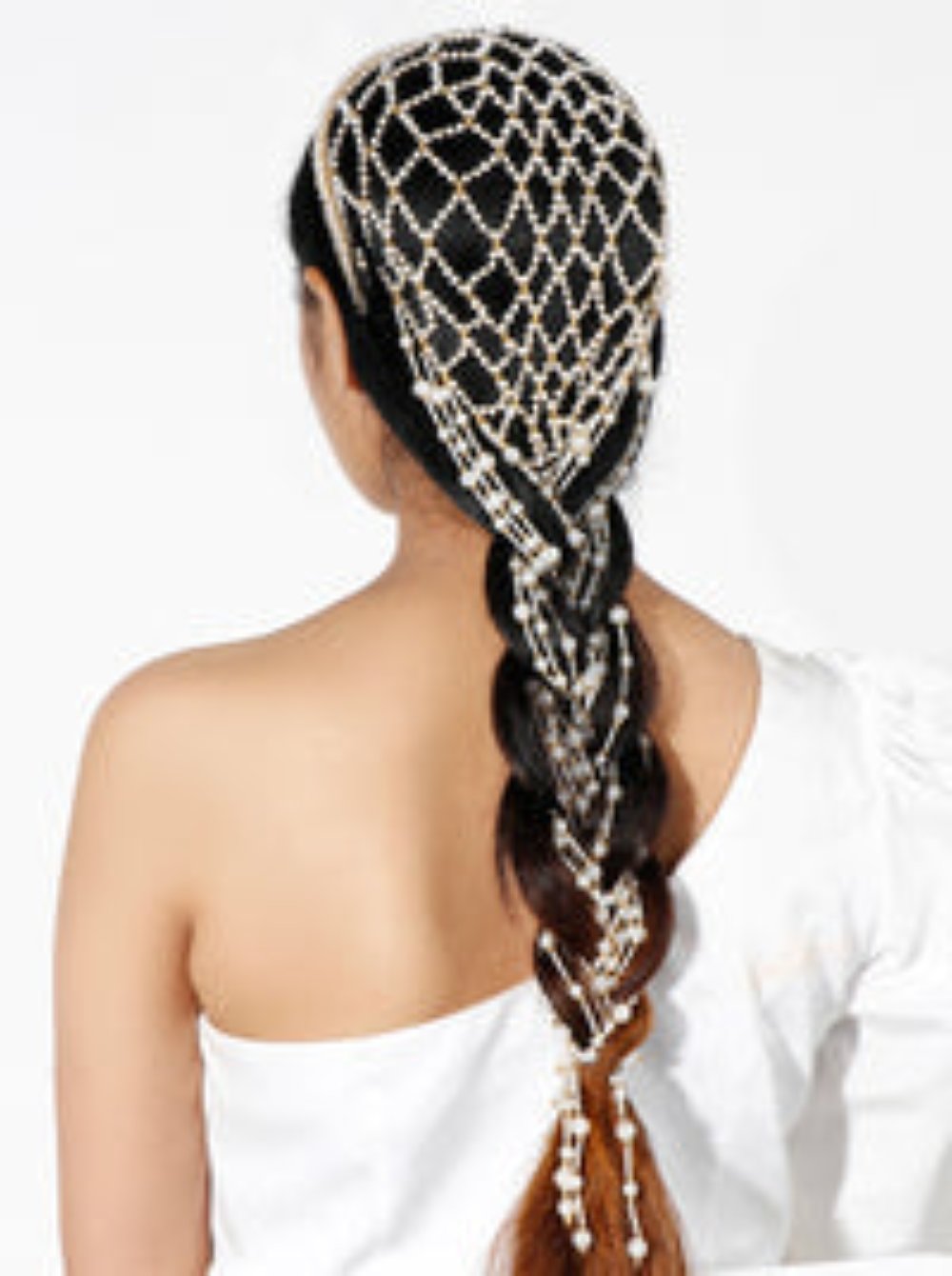 Newest metal Pearl Chain Hat