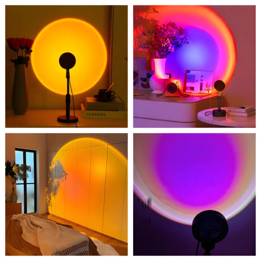 High-Efficiency USB Sunset Projector Lamp With 16-Color LED And Remote Control