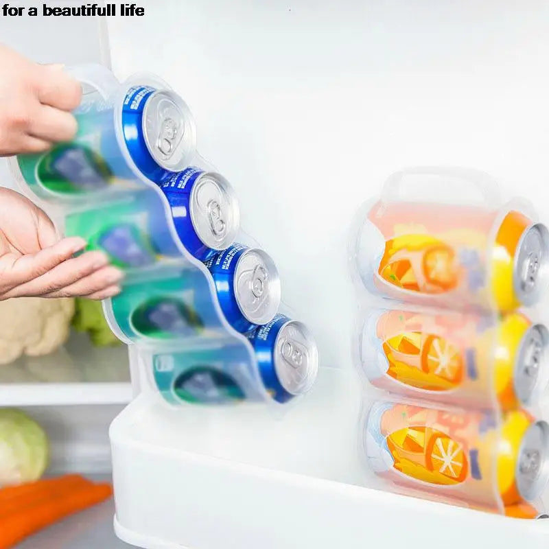 Refrigerator Storage Box Space Saving Drink Rack Kitchen Accessories