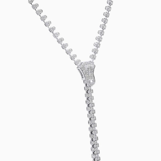 Pearl and Diamond Zip Necklace