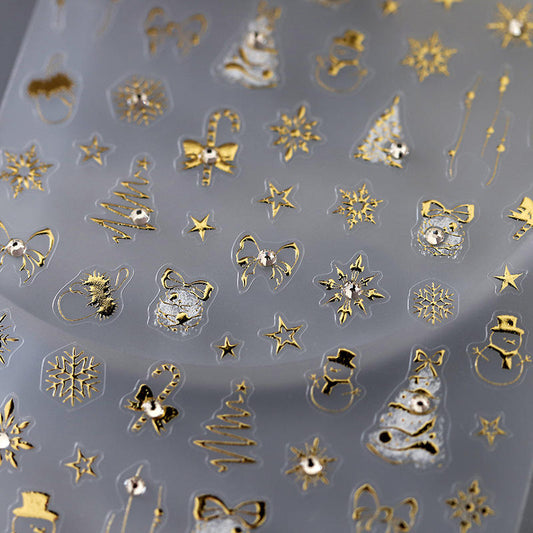 ❄️✨ Gold Foil Snowflake Sticker Sheet
