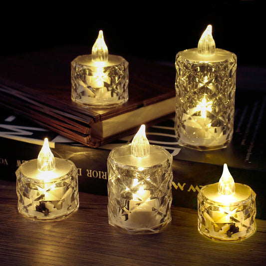 ✨💎 Crystal LED Flameless Candle Light — Elegant Glow for Any Space 🕯️🌙
