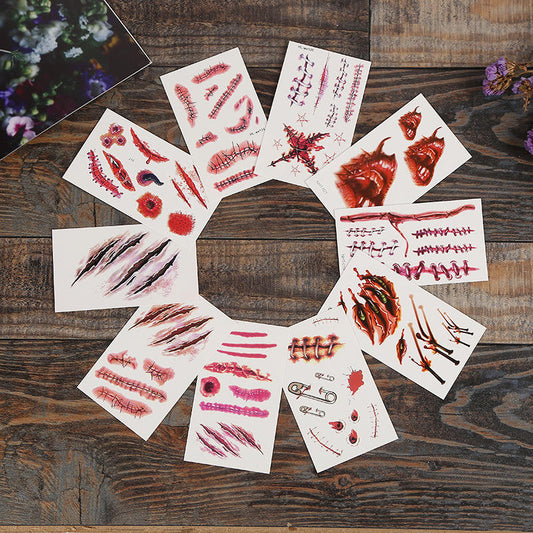 🩸 Horror Wound Tattoos Set 🕸️