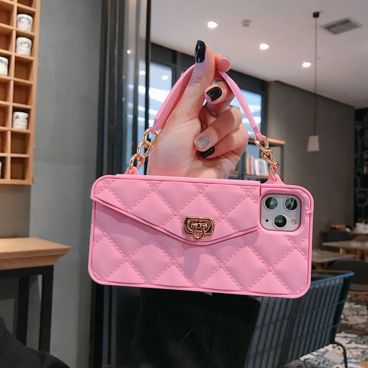 Girly Crossbody Purse Mobile Phone Cover Luxury Designer Silicon Wallet Phone case Strap for iPhone 11 12 13 14 15 16 Pro Max