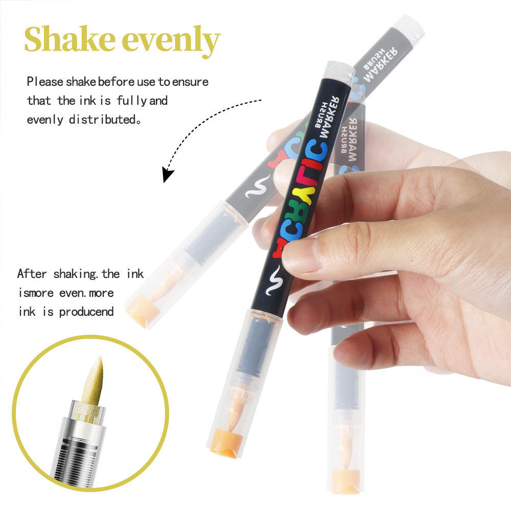 🎨 Acrylic Brush Markers – 12 Color Set 🖌️✨