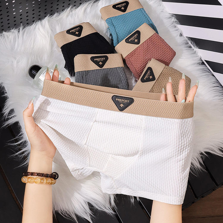 Men’s Waffle Boxer Briefs with Breathable Design and Elastic Waist