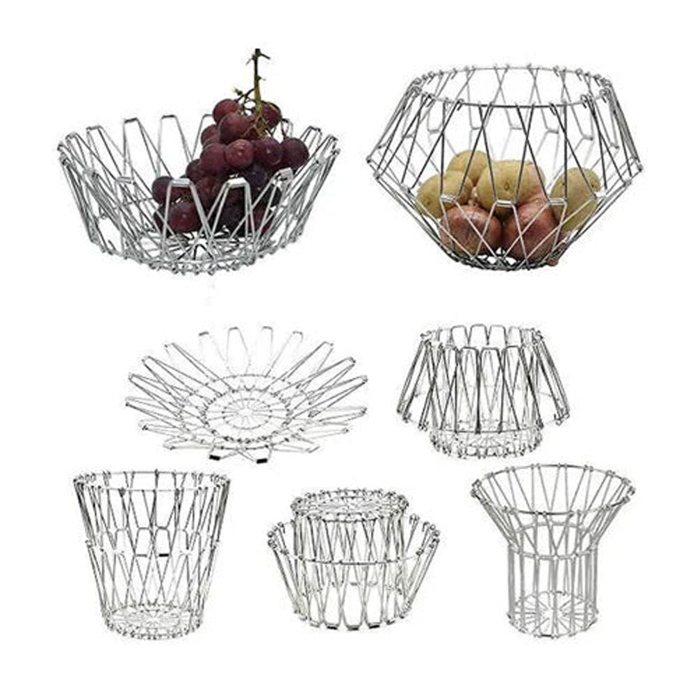 ๐งบ Stainless Steel Expandable Wire Basket โ Multi-Purpose Storage & Organizer