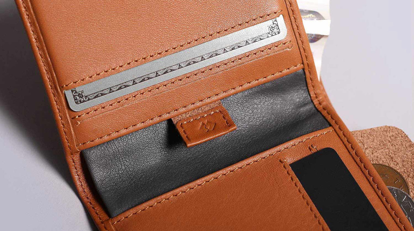 Leather Bifold Wallet with RFID Protection