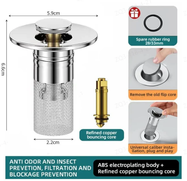 Isolate odor and prevent cockroaches-Stainless Steel Floor Drain Filter