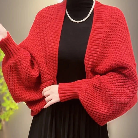 Sweater shawl with sleeves for women