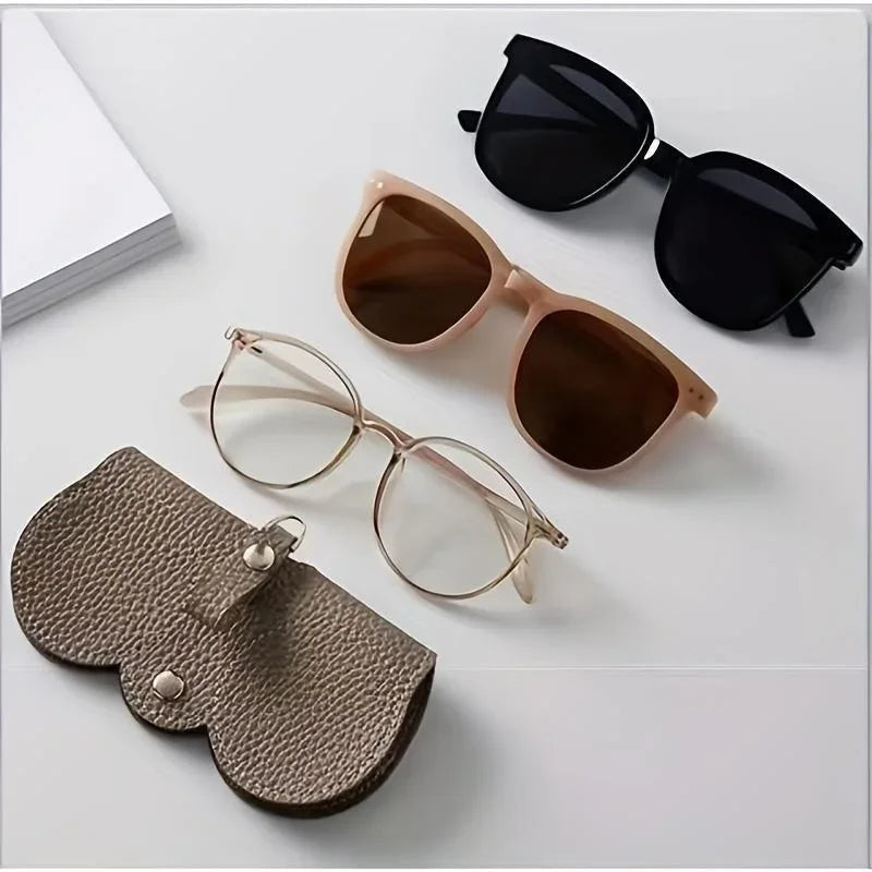 Leather Glasses Bag with Leather Rope