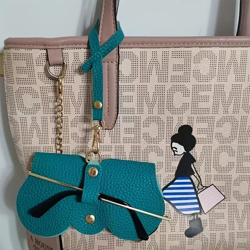 Leather Glasses Bag with Leather Rope