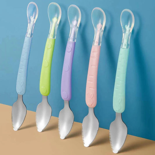 Double Head Silicone Stainless Steel Spoon