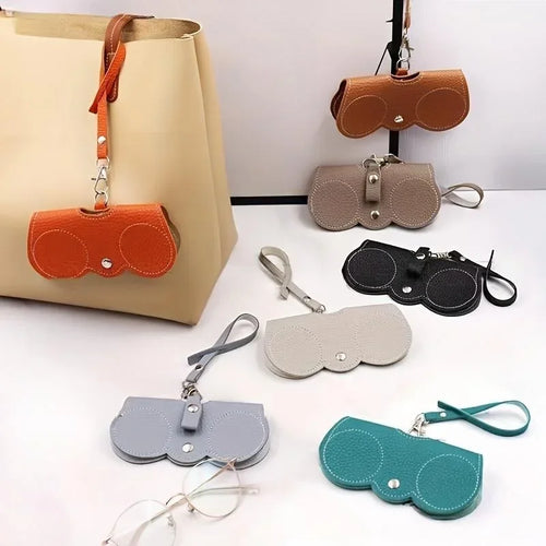 Leather Glasses Bag with Leather Rope