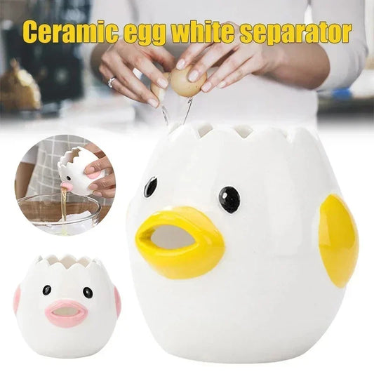 Household Kitchen Cartoon Egg Yolk White Separator Ceramics Ceramic Chick Egg Separator Dining Cooking Tools Accessories Supply