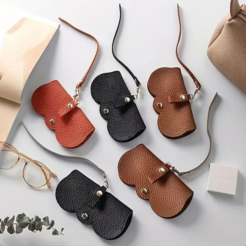 Leather Glasses Bag with Leather Rope