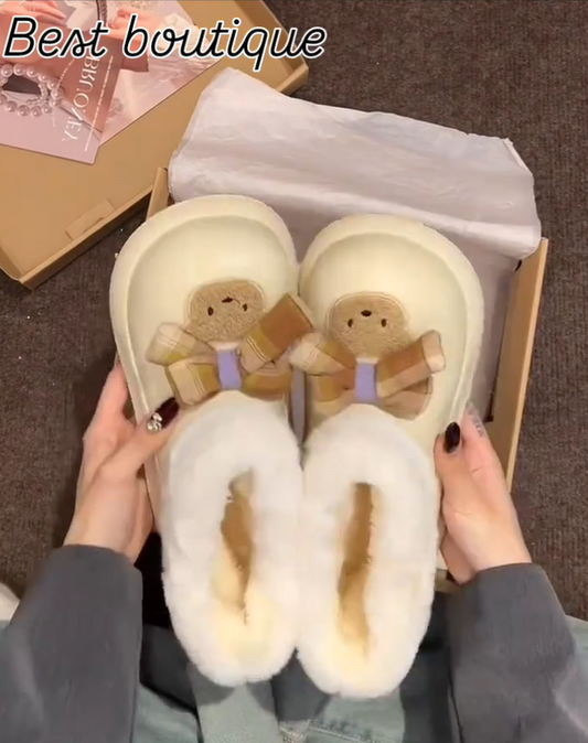 Cute bear warm shoes