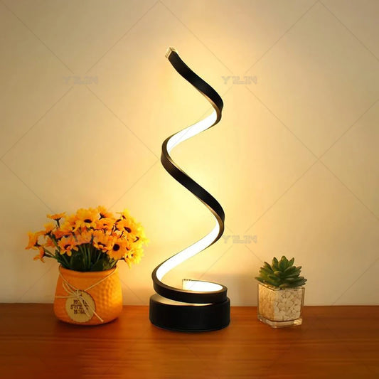 LED Desk Lamp Modern Spiral Line Syle Dimmable Bedside Lamp Creative LED Table Night Light For Bedroom Living Room Home Decorate