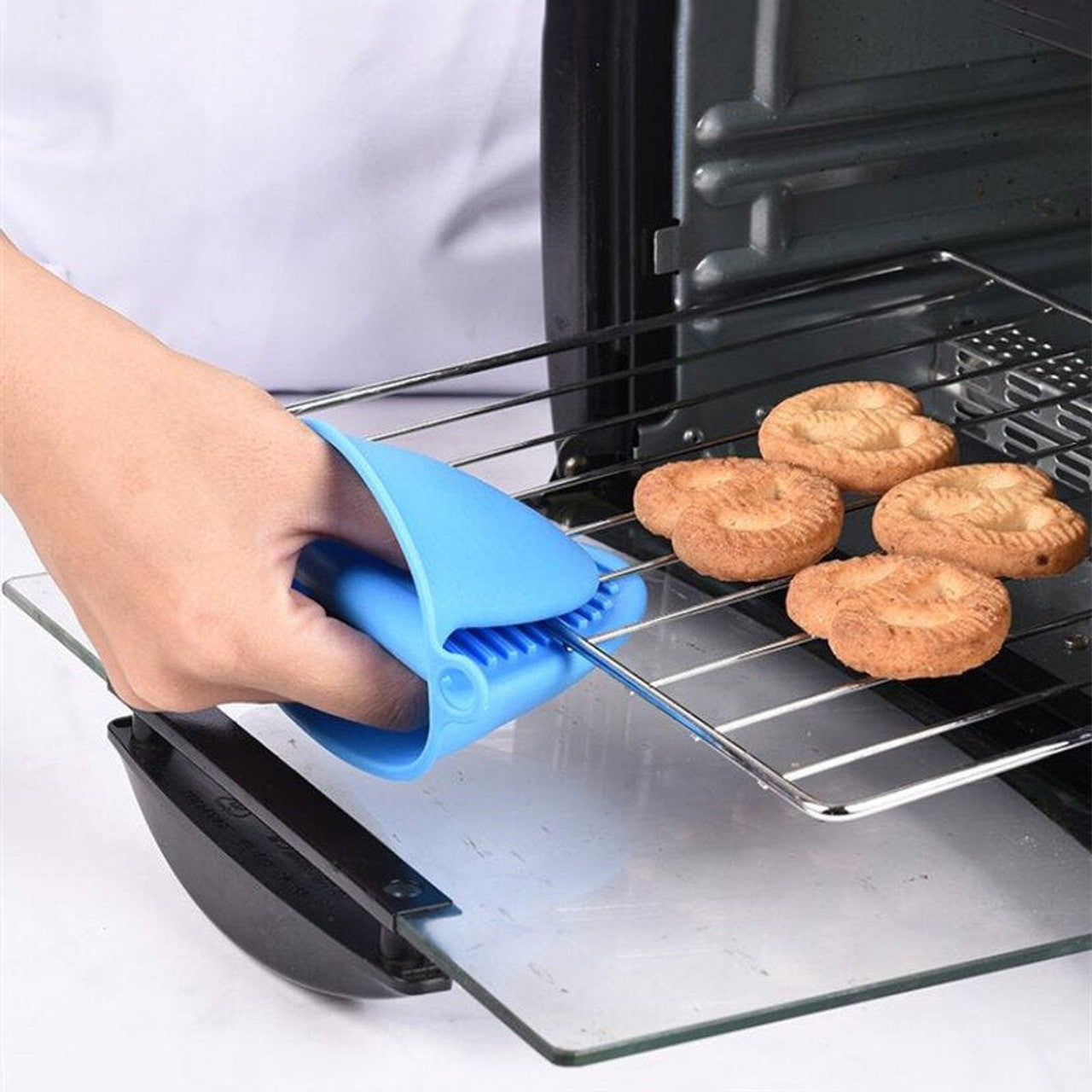 Pack of 2 Silicone Pot Holder For Finger Protection, Heat Resistant Grip