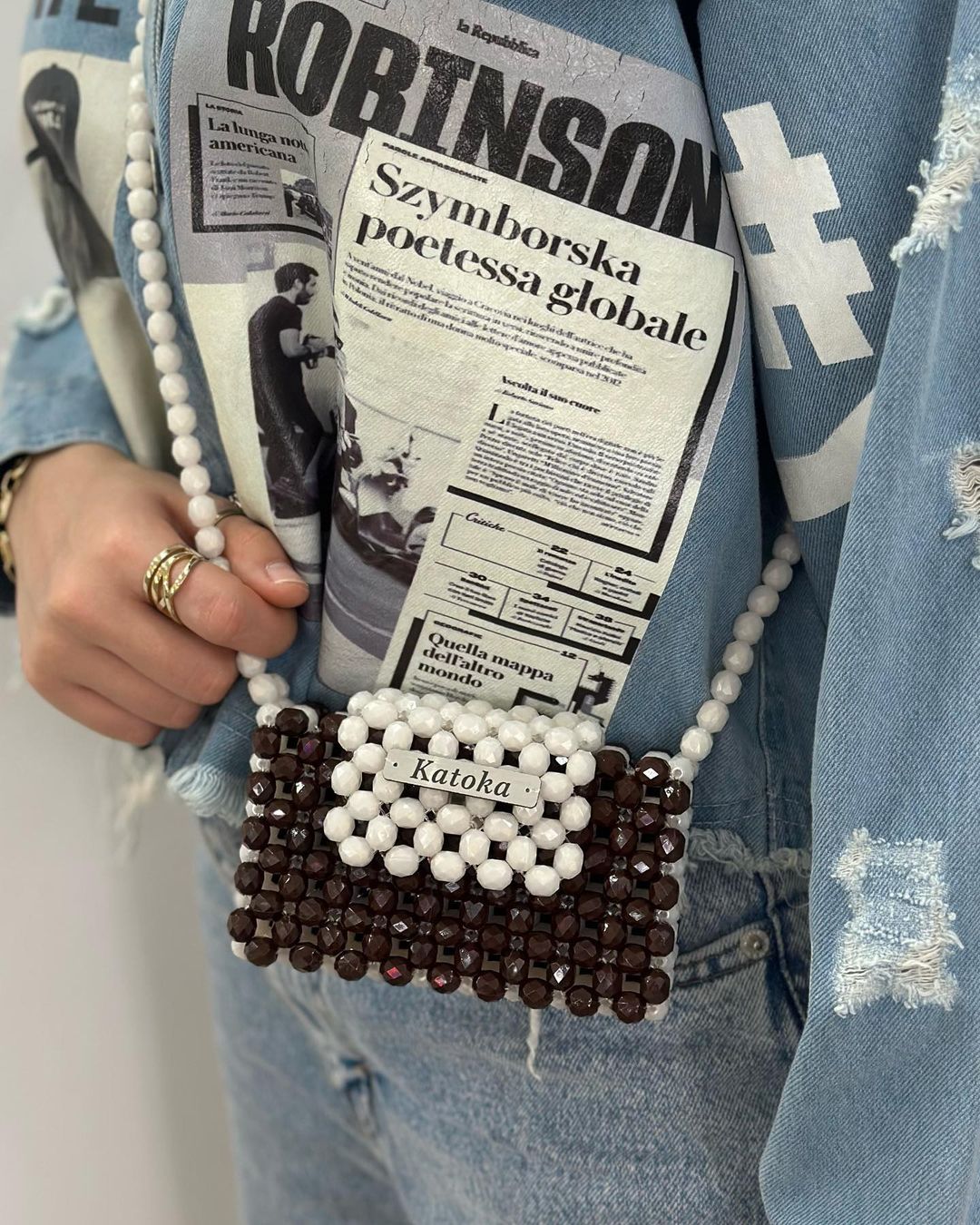 Designer Pearl Bead Women's Bag