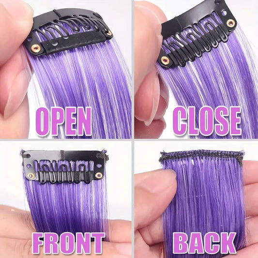 10Pc Colored Highlight Synthetic Hair Extensions