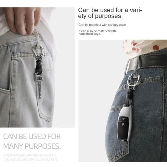 Portable Zinc Alloy Leather Keychain